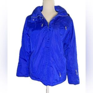 FERA Platinum Royal Blue Women's Snow Ski Jacket Faux Fur Hood 10 Ten Medium